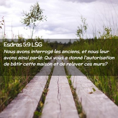 Picture 02 - Esdras 5:9 LSG - Nous avons interrogé les anciens, et nous leur - Bible Verse Picture