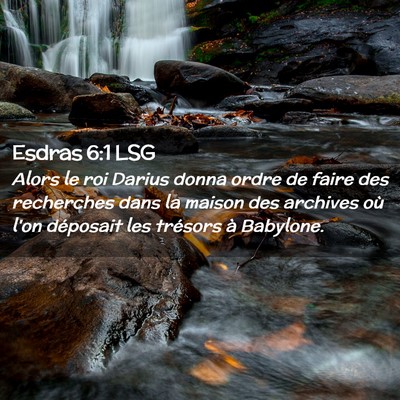 Picture 02 - Esdras 6:1 LSG - Alors le roi Darius donna ordre de faire des - Bible Verse Picture
