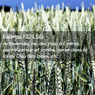 Picture 02 - Esdras 7:12 LSG - Artaxerxès, roi des rois, à Esdras, - Bible Verse Picture