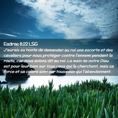 Picture 02 - Esdras 8:22 LSG - J'aurais eu honte de demander au roi une escorte - Bible Verse Picture