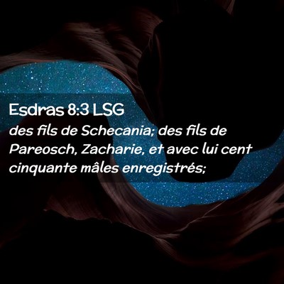Picture 02 - Esdras 8:3 LSG - des fils de Schecania; des fils de Pareosch, - Bible Verse Picture
