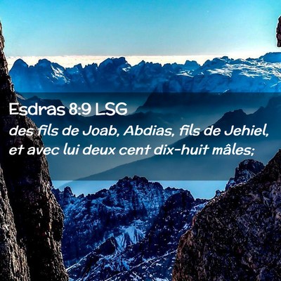 Picture 02 - Esdras 8:9 LSG - des fils de Joab, Abdias, fils de Jehiel, et avec - Bible Verse Picture