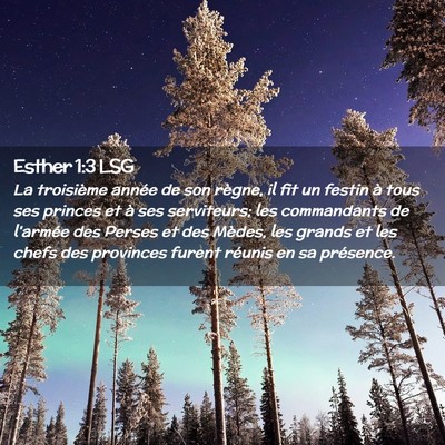 Picture 02 - Esther 1:3 LSG - La troisième année de son règne, il fit un - Bible Verse Picture