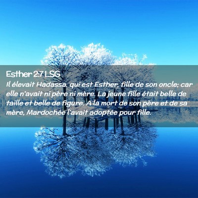 Picture 02 - Esther 2:7 LSG - Il élevait Hadassa, qui est Esther, fille de son - Bible Verse Picture