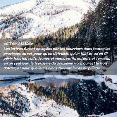 Picture 02 - Esther 3:13 LSG - Les lettres furent envoyées par les courriers - Bible Verse Picture