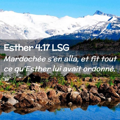 Picture 02 - Esther 4:17 LSG - Mardochée s'en alla, et fit tout ce qu'Esther - Bible Verse Picture