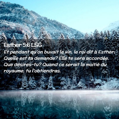 Picture 02 - Esther 5:6 LSG - Et pendant qu'on buvait le vin, le roi dit à - Bible Verse Picture