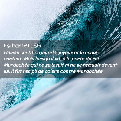 Picture 02 - Esther 5:9 LSG - Haman sortit ce jour-là, joyeux et le coeur - Bible Verse Picture