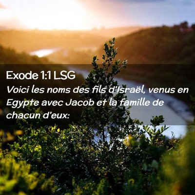 Picture 02 - Exode 1:1 LSG - Voici les noms des fils d'Israël, venus en - Bible Verse Picture