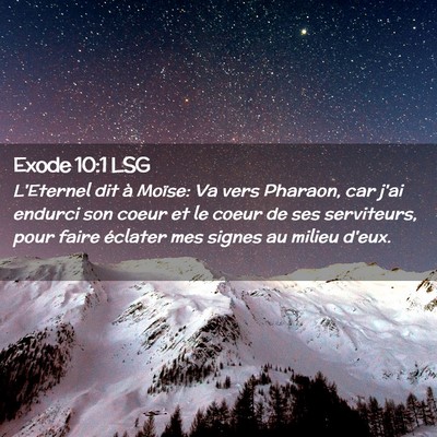 Picture 02 - Exode 10:1 LSG - L'Eternel dit à Moïse: Va vers Pharaon, car - Bible Verse Picture