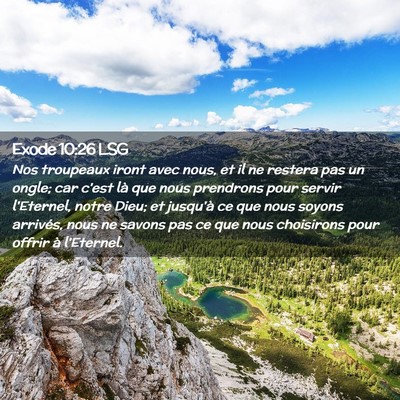 Picture 02 - Exode 10:26 LSG - Nos troupeaux iront avec nous, et il ne restera - Bible Verse Picture