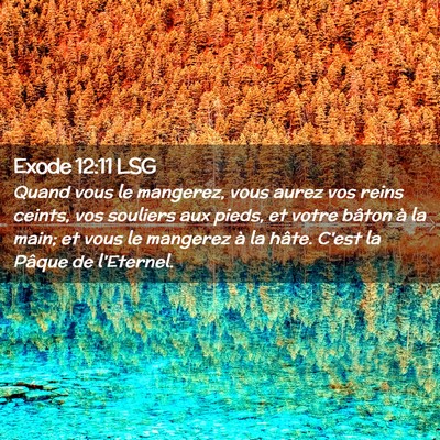 Picture 02 - Exode 12:11 LSG - Quand vous le mangerez, vous aurez vos reins - Bible Verse Picture