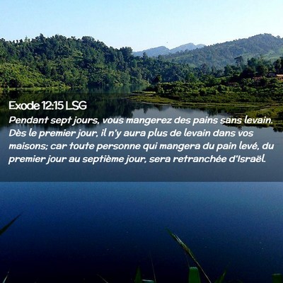 Picture 02 - Exode 12:15 LSG - Pendant sept jours, vous mangerez des pains sans - Bible Verse Picture