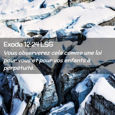 Picture 02 - Exode 12:24 LSG - Vous observerez cela comme une loi pour vous et - Bible Verse Picture