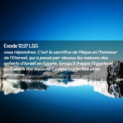 Picture 02 - Exode 12:27 LSG - vous répondrez: C'est le sacrifice de Pâque en - Bible Verse Picture