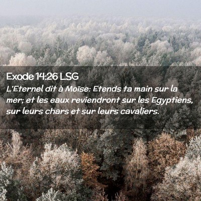 Picture 02 - Exode 14:26 LSG - L'Eternel dit à Moïse: Etends ta main sur la - Bible Verse Picture