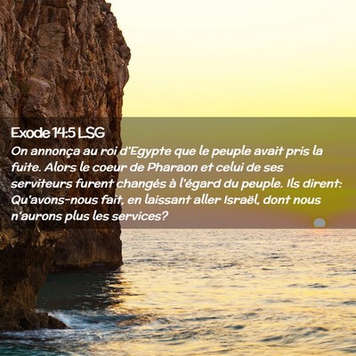 Picture 02 - Exode 14:5 LSG - On annonça au roi d'Egypte que le peuple avait - Bible Verse Picture