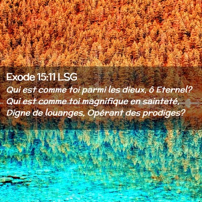 Picture 02 - Exode 15:11 LSG - Qui est comme toi parmi les dieux, ô Eternel? - Bible Verse Picture