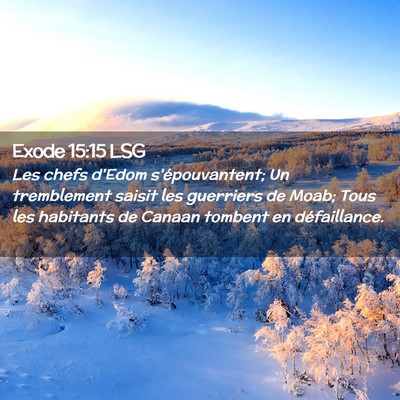 Picture 02 - Exode 15:15 LSG - Les chefs d'Edom s'épouvantent; Un tremblement - Bible Verse Picture