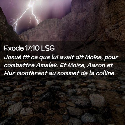 Picture 02 - Exode 17:10 LSG - Josué fit ce que lui avait dit Moïse, pour - Bible Verse Picture