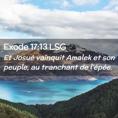 Picture 02 - Exode 17:13 LSG - Et Josué vainquit Amalek et son peuple, au - Bible Verse Picture
