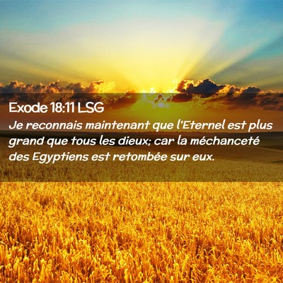 Picture 02 - Exode 18:11 LSG - Je reconnais maintenant que l'Eternel est plus - Bible Verse Picture