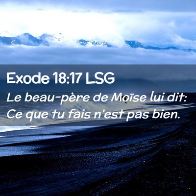 Picture 02 - Exode 18:17 LSG - Le beau-père de Moïse lui dit: Ce que tu fais - Bible Verse Picture