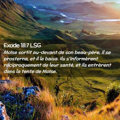 Picture 02 - Exode 18:7 LSG - Moïse sortit au-devant de son beau-père, il se - Bible Verse Picture