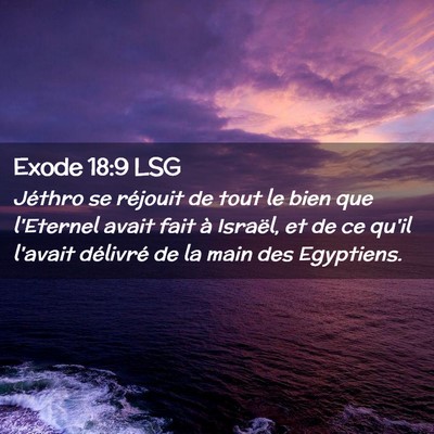 Picture 02 - Exode 18:9 LSG - Jéthro se réjouit de tout le bien que l'Eternel - Bible Verse Picture