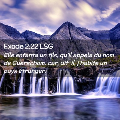 Picture 02 - Exode 2:22 LSG - Elle enfanta un fils, qu'il appela du nom de - Bible Verse Picture