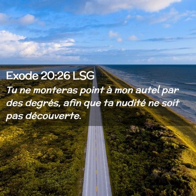 Picture 02 - Exode 20:26 LSG - Tu ne monteras point à mon autel par des - Bible Verse Picture