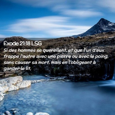Picture 02 - Exode 21:18 LSG - Si des hommes se querellent, et que l'un d'eux - Bible Verse Picture