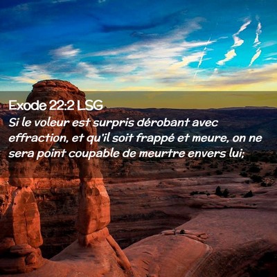 Picture 02 - Exode 22:2 LSG - Si le voleur est surpris dérobant avec - Bible Verse Picture