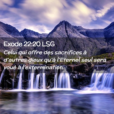 Picture 02 - Exode 22:20 LSG - Celui qui offre des sacrifices à d'autres dieux - Bible Verse Picture