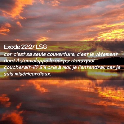Picture 02 - Exode 22:27 LSG - car c'est sa seule couverture, c'est le vêtement - Bible Verse Picture