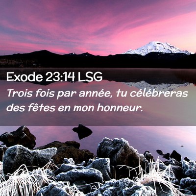 Picture 02 - Exode 23:14 LSG - Trois fois par année, tu célébreras des fêtes - Bible Verse Picture