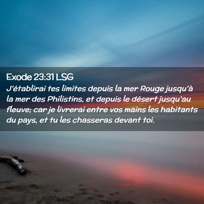 Picture 02 - Exode 23:31 LSG - J'établirai tes limites depuis la mer Rouge - Bible Verse Picture