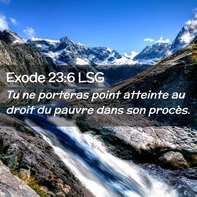 Picture 02 - Exode 23:6 LSG - Tu ne porteras point atteinte au droit du pauvre - Bible Verse Picture