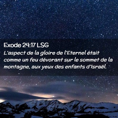 Picture 02 - Exode 24:17 LSG - L'aspect de la gloire de l'Eternel était comme - Bible Verse Picture