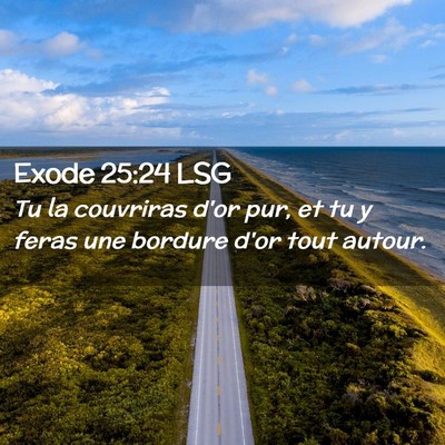 Picture 02 - Exode 25:24 LSG - Tu la couvriras d'or pur, et tu y feras une - Bible Verse Picture