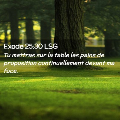 Picture 02 - Exode 25:30 LSG - Tu mettras sur la table les pains de proposition - Bible Verse Picture
