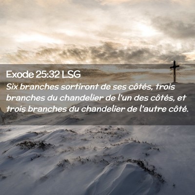 Picture 02 - Exode 25:32 LSG - Six branches sortiront de ses côtés, trois - Bible Verse Picture