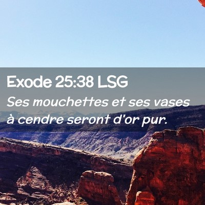 Picture 02 - Exode 25:38 LSG - Ses mouchettes et ses vases à cendre seront d'or - Bible Verse Picture