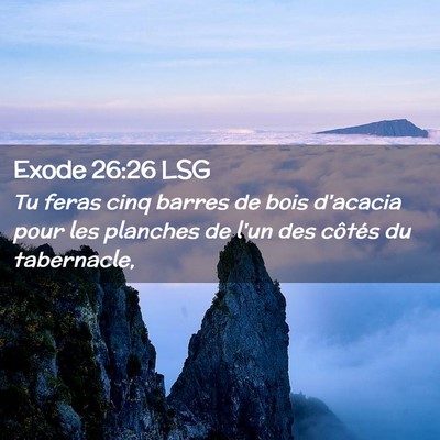 Picture 02 - Exode 26:26 LSG - Tu feras cinq barres de bois d'acacia pour les - Bible Verse Picture