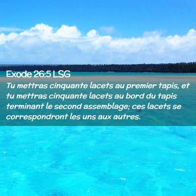 Picture 02 - Exode 26:5 LSG - Tu mettras cinquante lacets au premier tapis, et - Bible Verse Picture