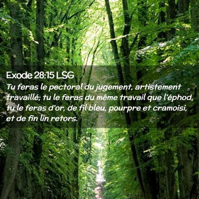Picture 02 - Exode 28:15 LSG - Tu feras le pectoral du jugement, artistement - Bible Verse Picture