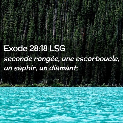 Picture 02 - Exode 28:18 LSG - seconde rangée, une escarboucle, un saphir, un - Bible Verse Picture