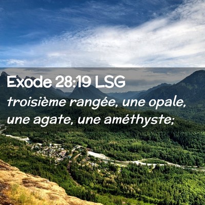 Picture 02 - Exode 28:19 LSG - troisième rangée, une opale, une agate, une - Bible Verse Picture