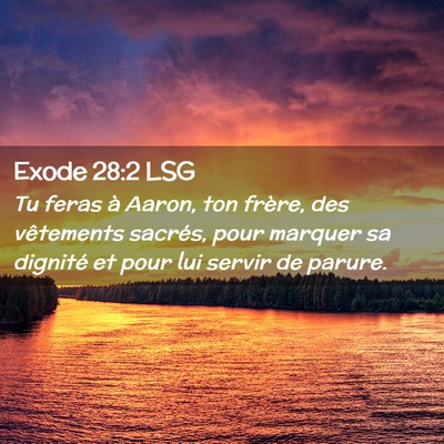 Picture 02 - Exode 28:2 LSG - Tu feras à Aaron, ton frère, des vêtements - Bible Verse Picture