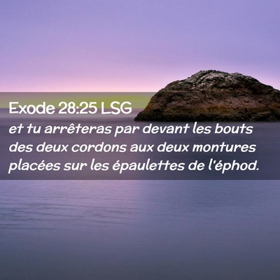 Picture 02 - Exode 28:25 LSG - et tu arrêteras par devant les bouts des deux - Bible Verse Picture